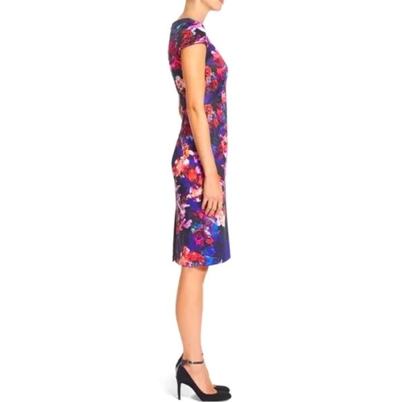 Betsy Johnson•Vibrant Floral•Midi Purple Dress•Size 10 - Picture 8 of 12